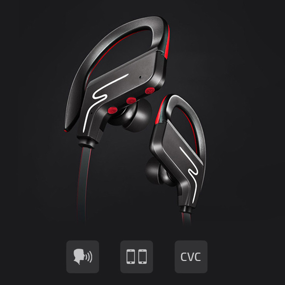 Bluetooth bezdratova sluchatka s chytrymi funkcemi a mikrofonem.